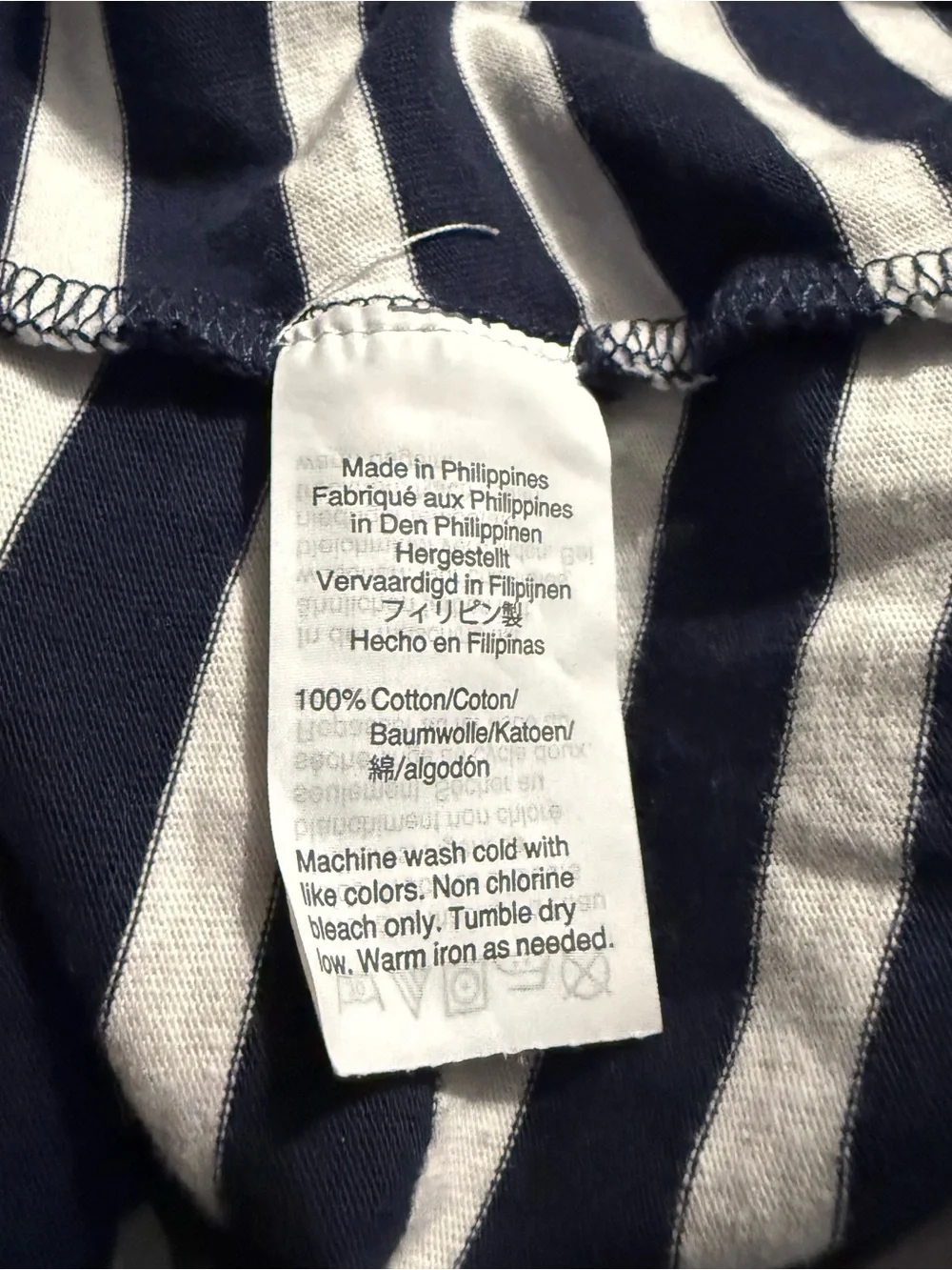 J Crew Womens XS Blue White Striped Cotton Fit And Flare 3/4 Sleeve Dress